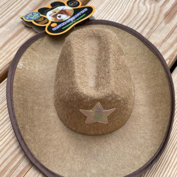 🤠 NWT- Pet Costume- Brown Cowboy Hat - Picture 1 of 5